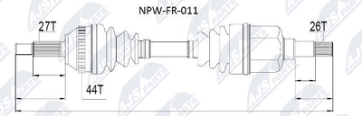 NPWFR011 NTY Приводной вал