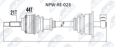 NPWRE023 NTY Приводной вал