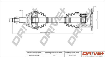 DP2110100080 Dr!ve+ Приводной вал