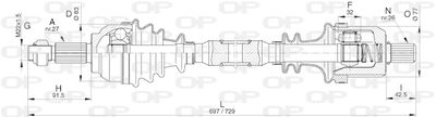 DRS631800 OPEN PARTS Приводной вал