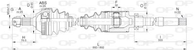 DRS627100 OPEN PARTS Приводной вал