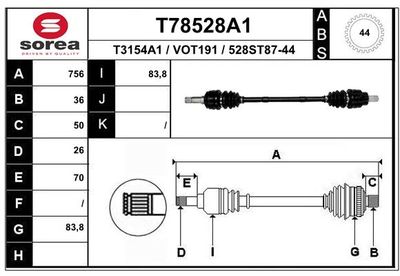 T78528A1 EAI Приводной вал