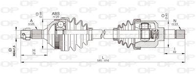 DRS633000 OPEN PARTS Приводной вал