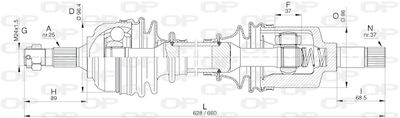 DRS631500 OPEN PARTS Приводной вал