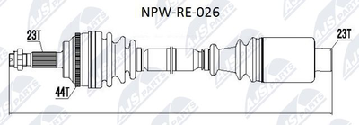 NPWRE026 NTY Приводной вал