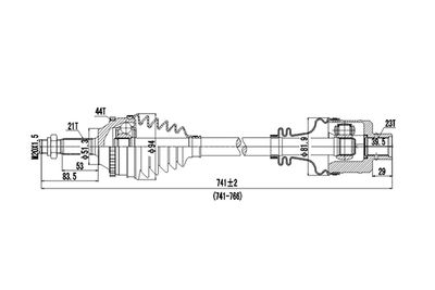 DDS250054 DYNAMATRIX Приводной вал