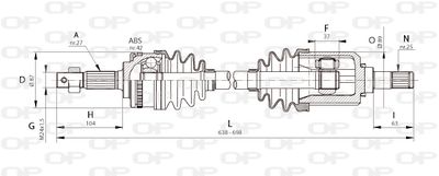 DRS632500 OPEN PARTS Приводной вал