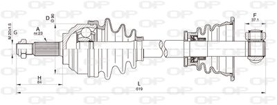 DRS636100 OPEN PARTS Приводной вал