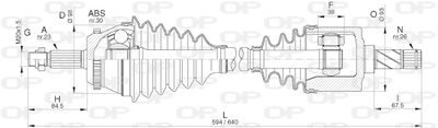 DRS630400 OPEN PARTS Приводной вал