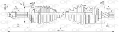 DRS630800 OPEN PARTS Приводной вал