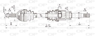 DRS634300 OPEN PARTS Приводной вал