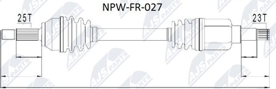 NPWFR027 NTY Приводной вал