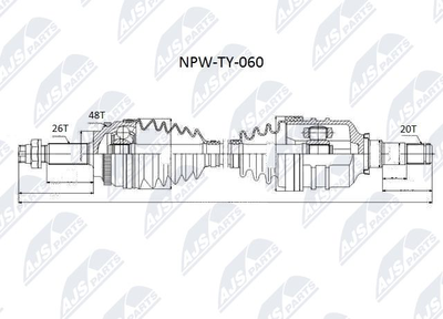 NPWTY060 NTY Приводной вал