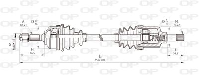 DRS636700 OPEN PARTS Приводной вал