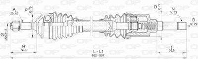 DRS646100 OPEN PARTS Приводной вал