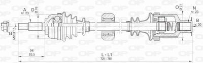 DRS648400 OPEN PARTS Приводной вал