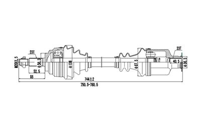 DDS250043 DYNAMATRIX Приводной вал