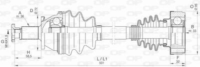 DRS642100 OPEN PARTS Приводной вал