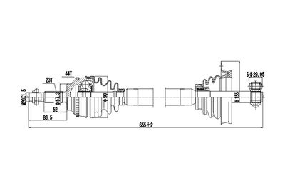 DDS250160 DYNAMATRIX Приводной вал