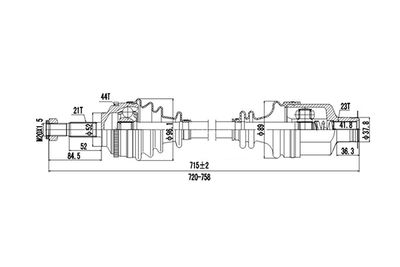 DDS250263 DYNAMATRIX Приводной вал