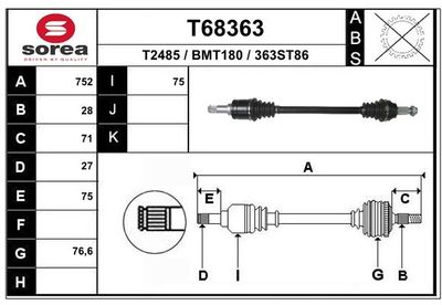 T68363 EAI Приводной вал