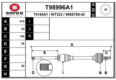 T98996A1 EAI Приводной вал