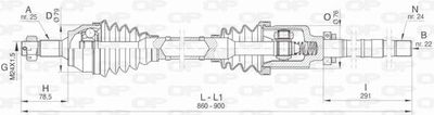 DRS646800 OPEN PARTS Приводной вал