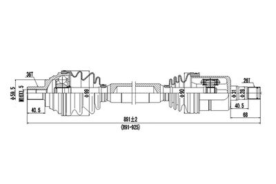 DDS261094 DYNAMATRIX Приводной вал