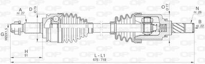 DRS641700 OPEN PARTS Приводной вал