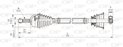 DRS603600 OPEN PARTS Приводной вал