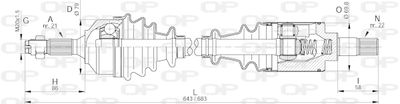 DRS616000 OPEN PARTS Приводной вал