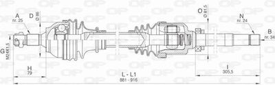 DRS643900 OPEN PARTS Приводной вал