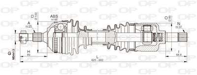 DRS633500 OPEN PARTS Приводной вал