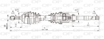 DRS633700 OPEN PARTS Приводной вал