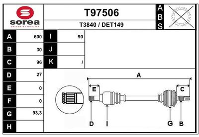 T97506 EAI Приводной вал