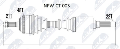 NPWCT003 NTY Приводной вал