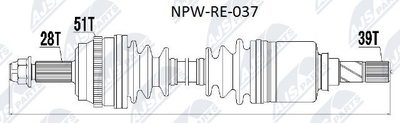 NPWRE037 NTY Приводной вал