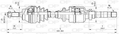 DRS638500 OPEN PARTS Приводной вал