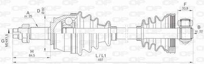 DRS644400 OPEN PARTS Приводной вал