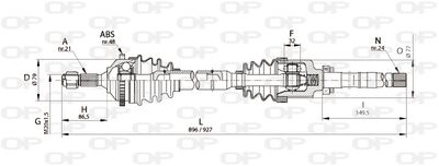 DRS612600 OPEN PARTS Приводной вал