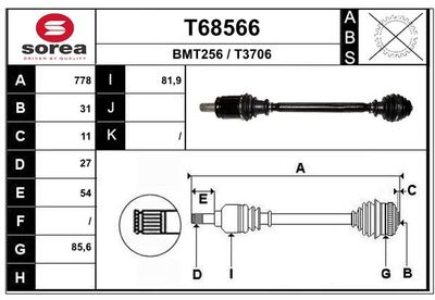 T68566 EAI Приводной вал