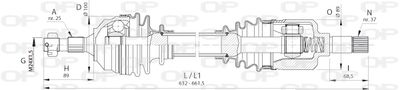 DRS639200 OPEN PARTS Приводной вал