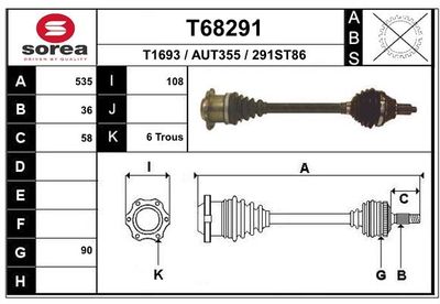 T68291 EAI Приводной вал