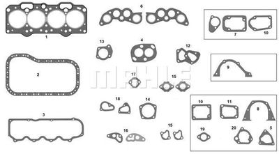 J&RM16384 METAL LEVE Комплект прокладок, двигатель