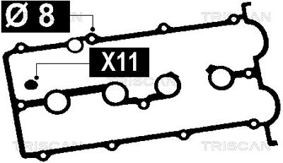 5154056 TRISCAN Комплект прокладок, крышка головки цилиндра