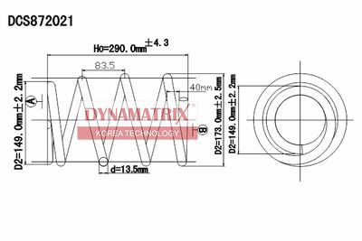 DCS872021 DYNAMATRIX Пружина ходовой части