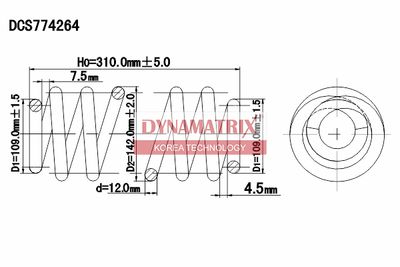 DCS774264 DYNAMATRIX Пружина ходовой части