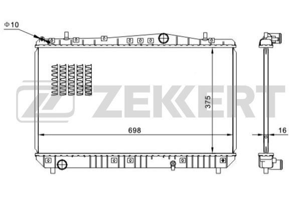 MK1418 ZEKKERT Радиатор, охлаждение двигателя