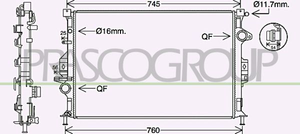 FD804R001 PRASCO Радиатор, охлаждение двигателя