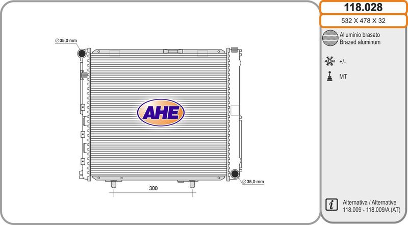 118028 AHE Радиатор, охлаждение двигателя